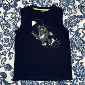 Gymboree Dark Blue Tank Top with angler Fish Graphic